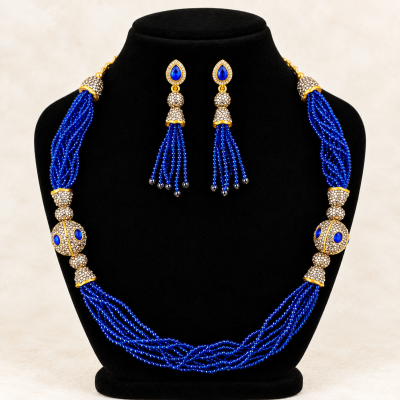 Premium Turkish Crystal and Antique Ball Necklace Set